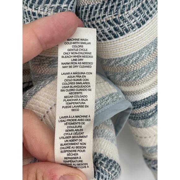 NWT Chico’s Jacket Ocean‎ Stripe 3/4 Sleeve Snap Zip Closure Zip Pockets Size M - Picture 9 of 10